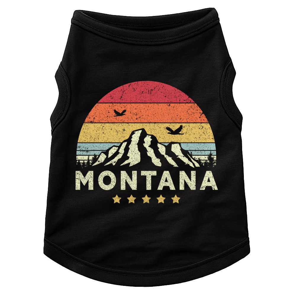 Montana Shirt. Retro Style MT, USA Doggie Tank