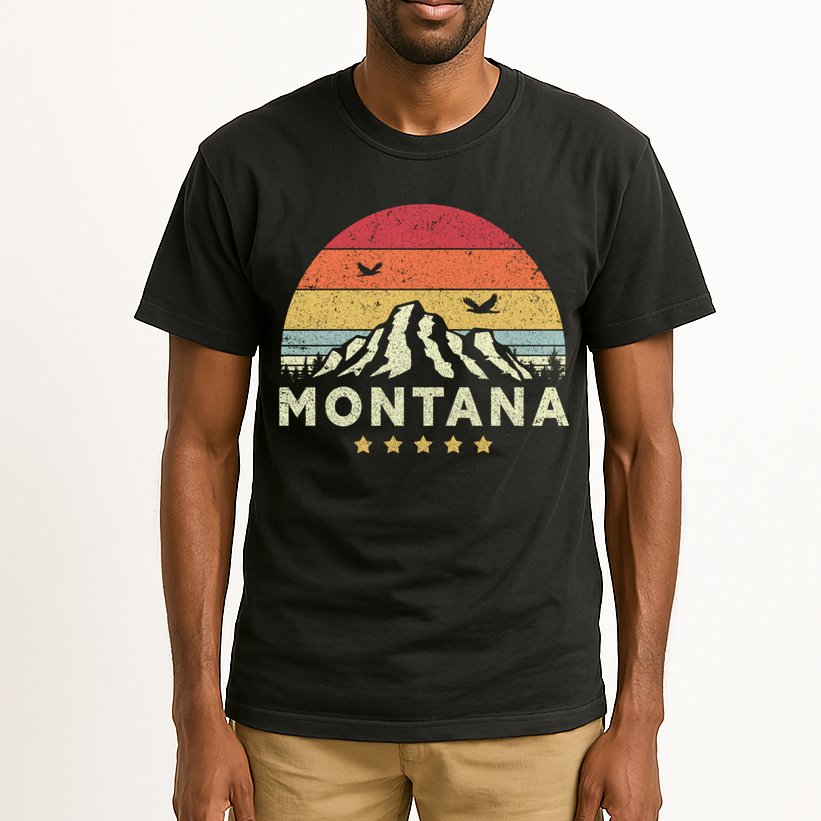 Montana Shirt. Retro Style MT, USA Tall T-Shirt