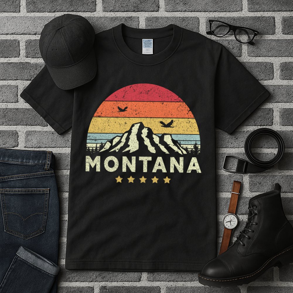 Montana Shirt. Retro Style MT, USA Tall T-Shirt