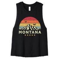 Montana Shirt. Retro Style MT, USA Women's Racerback Cropped Tank