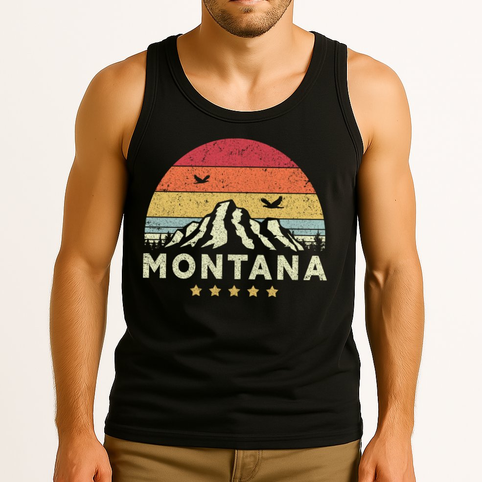 Montana Shirt. Retro Style MT, USA Tank Top
