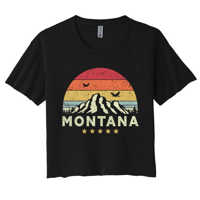 Montana Shirt. Retro Style MT, USA Women's Crop Top Tee