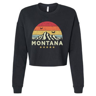 Montana Shirt. Retro Style MT, USA Cropped Pullover Crew