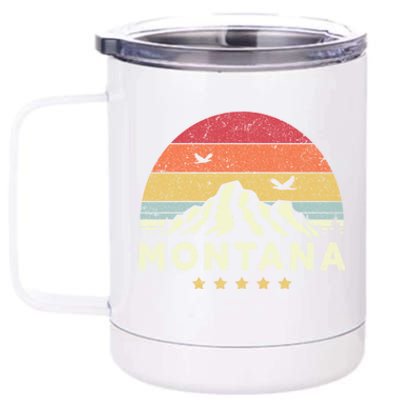 Montana Shirt. Retro Style MT, USA 12 oz Stainless Steel Tumbler Cup