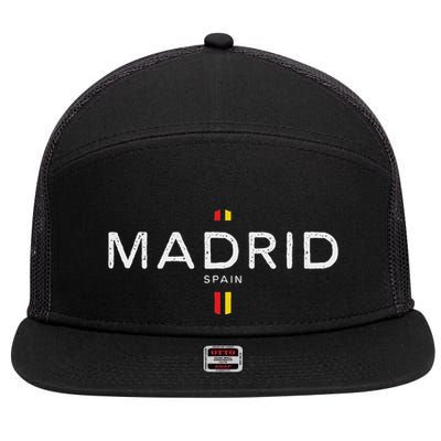 Madrid Spain Retro Vintage 7 Panel Mesh Trucker Snapback Hat