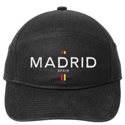Madrid Spain Retro Vintage 7-Panel Snapback Hat