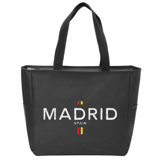 Madrid Spain Retro Vintage Zip Tote Bag