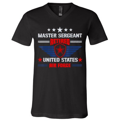 Master Sergeant Retired Air Force Military Retirement V-Neck T-Shirt