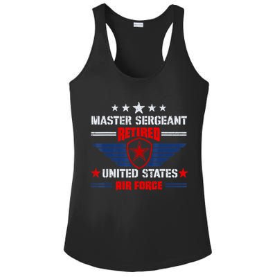 Master Sergeant Retired Air Force Military Retirement Ladies PosiCharge Competitor Racerback Tank