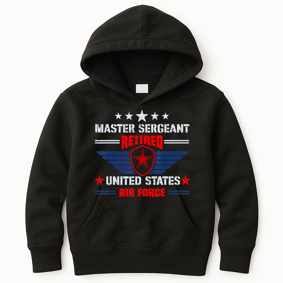 Master Sergeant Retired Air Force Military Retirement Kids Hoodie