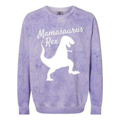 Mama Saurus Rex Gift Sweater Family Dinosaur Pajamas Colorblast Crewneck Sweatshirt