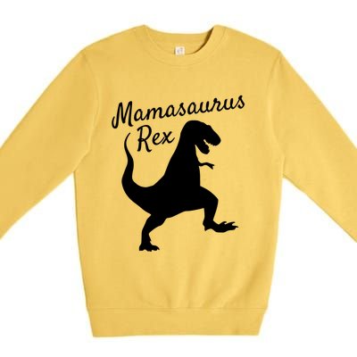 Mama Saurus Rex Gift Sweater Family Dinosaur Pajamas Premium Crewneck Sweatshirt