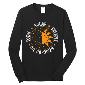 Moon Sun Retro Total Solar Eclipse April 8 2024 Totality Long Sleeve Shirt