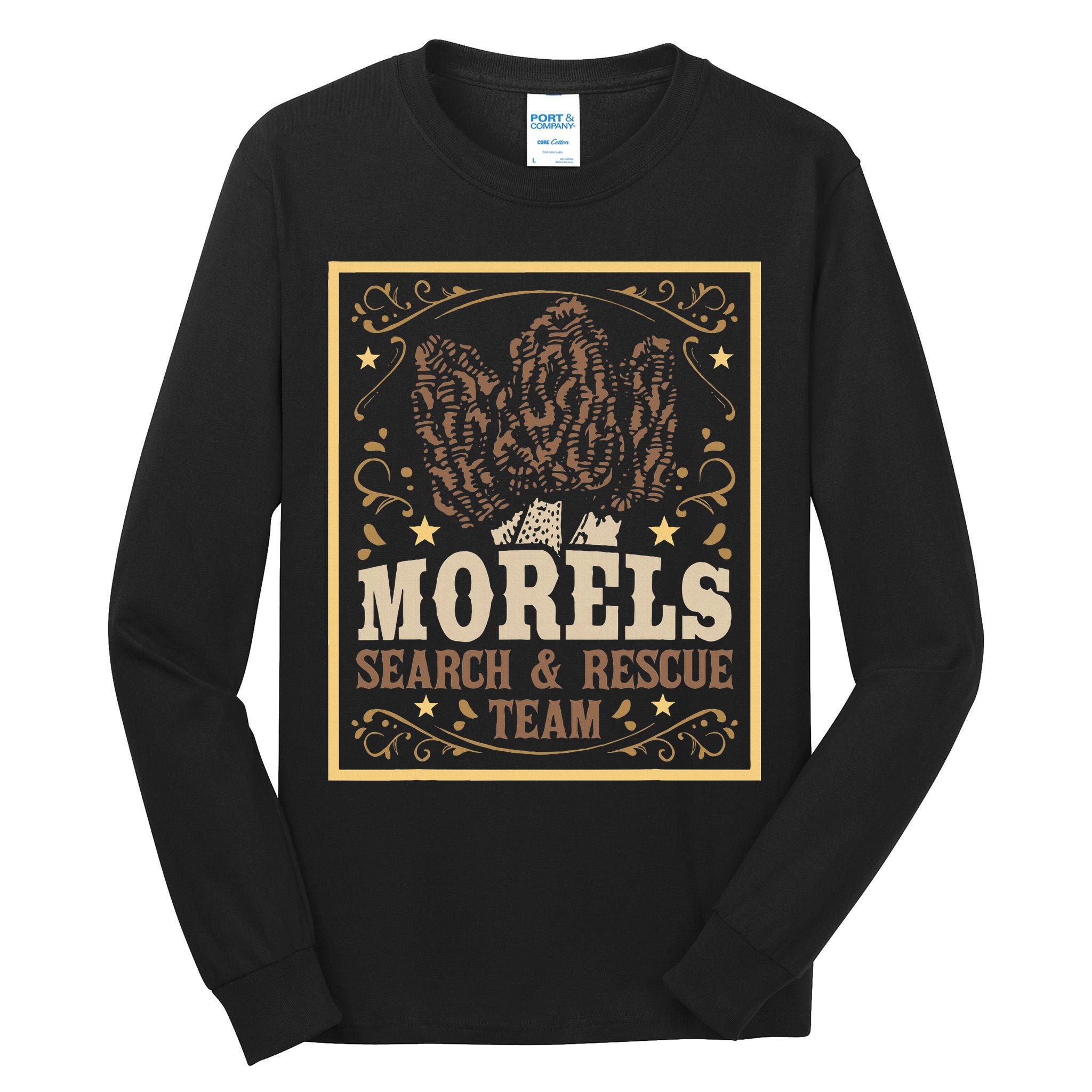 Morel Search Rescue Team Mushroom Hunting Mushroom Hunter Tall Long Sleeve T-Shirt