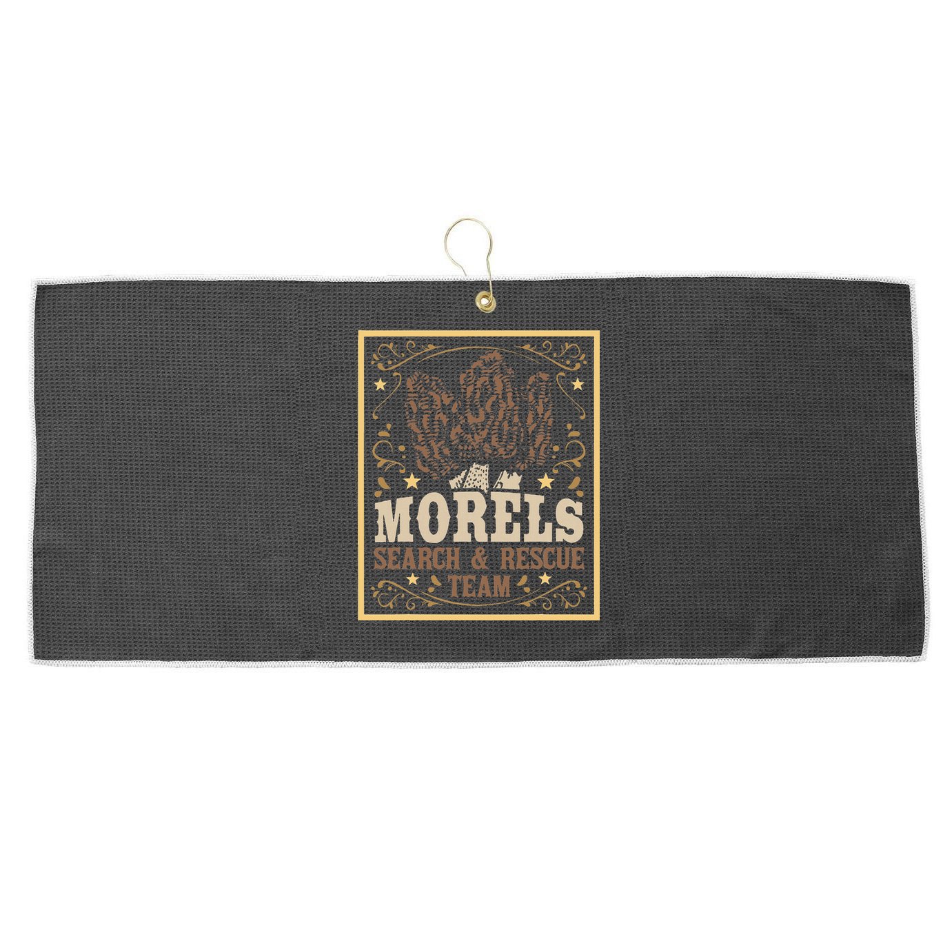 Morel Search Rescue Team Mushroom Hunting Mushroom Hunter Large Microfiber Waffle Golf Towel