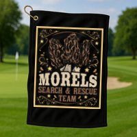 Morel Search Rescue Team Mushroom Hunting Mushroom Hunter Golf Towel