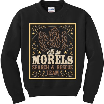 Morel Search Rescue Team Mushroom Hunting Mushroom Hunter Kids Sweatshirt