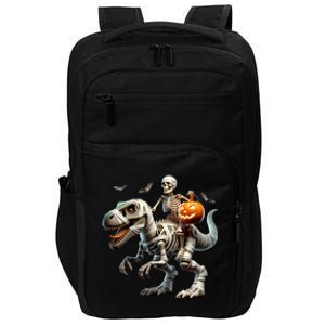 Mummy Skeleton Riding Dinosaur Halloween Spooky Design Gift Impact Tech Backpack