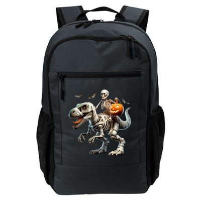 Mummy Skeleton Riding Dinosaur Halloween Spooky Design Gift Daily Commute Backpack