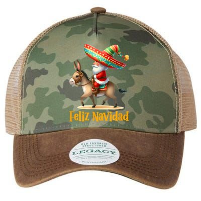 Mexican Santa Riding Donkey Christmas Navidad Mexicana Legacy Tie Dye Trucker Hat