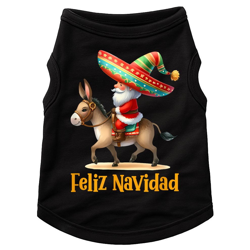 Mexican Santa Riding Donkey Christmas Navidad Mexicana Doggie Tank