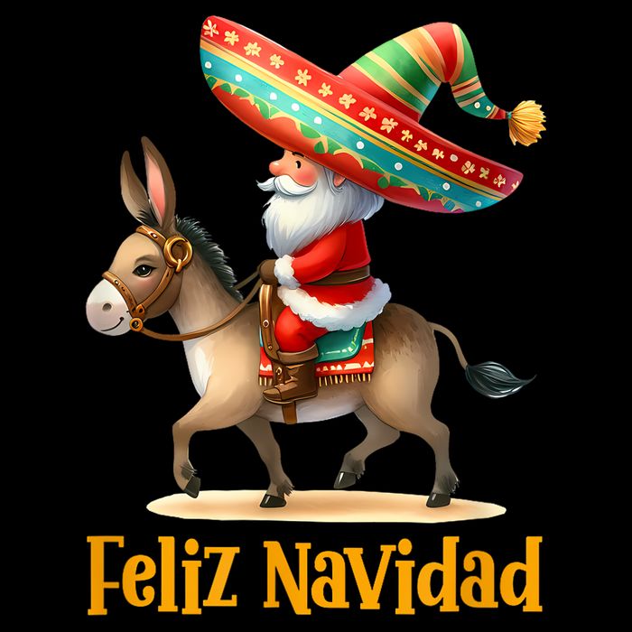 Mexican Santa Riding Donkey Christmas Navidad Mexicana Cooling Performance Crew T-Shirt