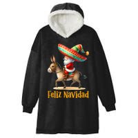 Mexican Santa Riding Donkey Christmas Navidad Mexicana Hooded Wearable Blanket