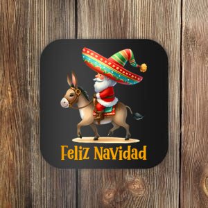 Mexican Santa Riding Donkey Christmas Navidad Mexicana Coaster