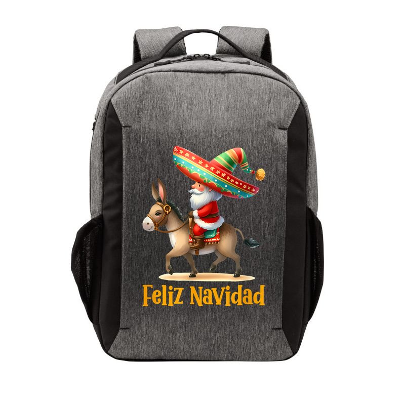 Mexican Santa Riding Donkey Christmas Navidad Mexicana Vector Backpack