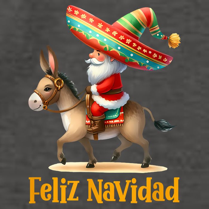 Mexican Santa Riding Donkey Christmas Navidad Mexicana Vector Backpack