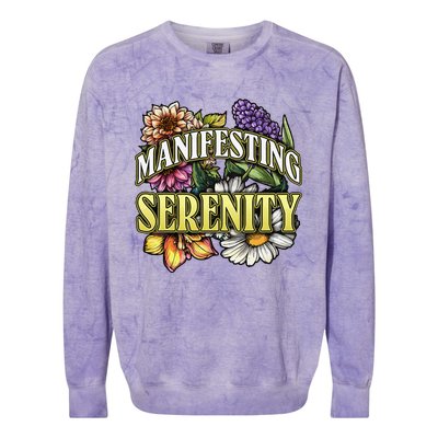 Manifestation Serenity Relaxation Mindfulness Calm Positive Colorblast Crewneck Sweatshirt