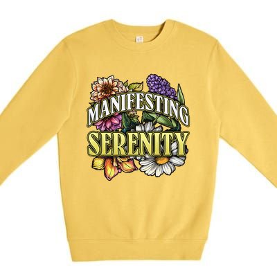 Manifestation Serenity Relaxation Mindfulness Calm Positive Premium Crewneck Sweatshirt