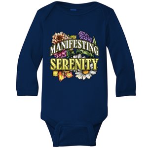 Manifestation Serenity Relaxation Mindfulness Calm Positive Baby Long Sleeve Bodysuit