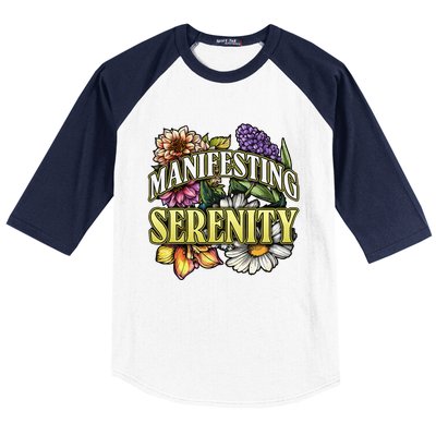 Manifestation Serenity Relaxation Mindfulness Calm Positive Baseball Sleeve Shirt