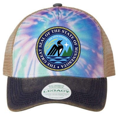 Minnesota State Seal North Star Mn State Seal Common Loon Legacy Tie Dye Trucker Hat