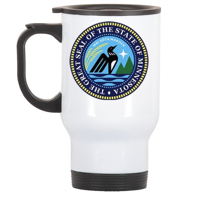 Minnesota State Seal North Star Mn State Seal Common Loon Stainless Steel Travel Mug