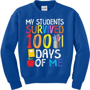 My Students Survived 100 Days Of Me School Teacher Party Meaningful Gift Kids Sweatshirt