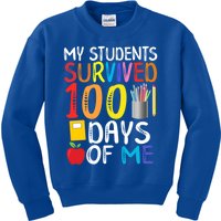 My Students Survived 100 Days Of Me School Teacher Party Meaningful Gift Kids Sweatshirt