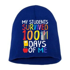 My Students Survived 100 Days Of Me School Teacher Party Meaningful Gift Short Acrylic Beanie