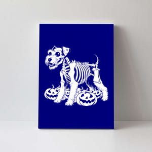 Miniature Schnauzer Skeleton Birthday Halloween Cute Gift Canvas