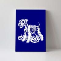 Miniature Schnauzer Skeleton Birthday Halloween Cute Gift Canvas