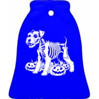 Miniature Schnauzer Skeleton Birthday Halloween Cute Gift Ceramic Bell Ornament