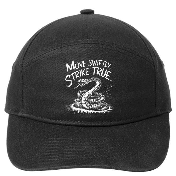 Move Swiftly Strike True Rattlesnake Accuracy Design 7-Panel Snapback Hat