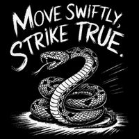 Move Swiftly Strike True Rattlesnake Accuracy Design 7-Panel Snapback Hat