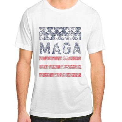 MAGA Stars & Stripes Retro Vintage Distressed Graphic Adult ChromaSoft Performance T-Shirt