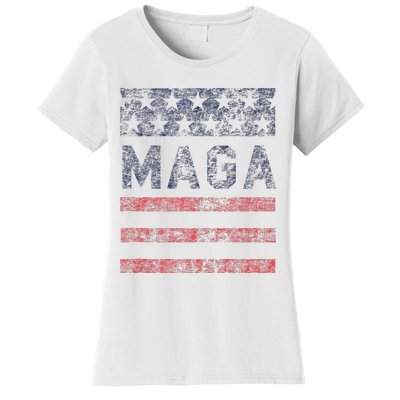 MAGA Stars & Stripes Retro Vintage Distressed Graphic Women's T-Shirt