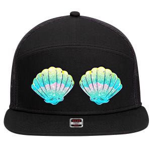 Mermaid Sea Shell Bra Birthday Costume Women 7 Panel Mesh Trucker Snapback Hat