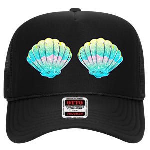 Mermaid Sea Shell Bra Birthday Costume Women High Crown Mesh Back Trucker Hat