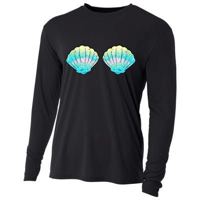 Mermaid Sea Shell Bra Birthday Costume Women Cooling Performance Long Sleeve Crew