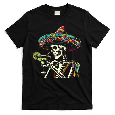 Mexican Skeleton Sombrero Cinco De Mayo Mexican Fiesta Party T-Shirt